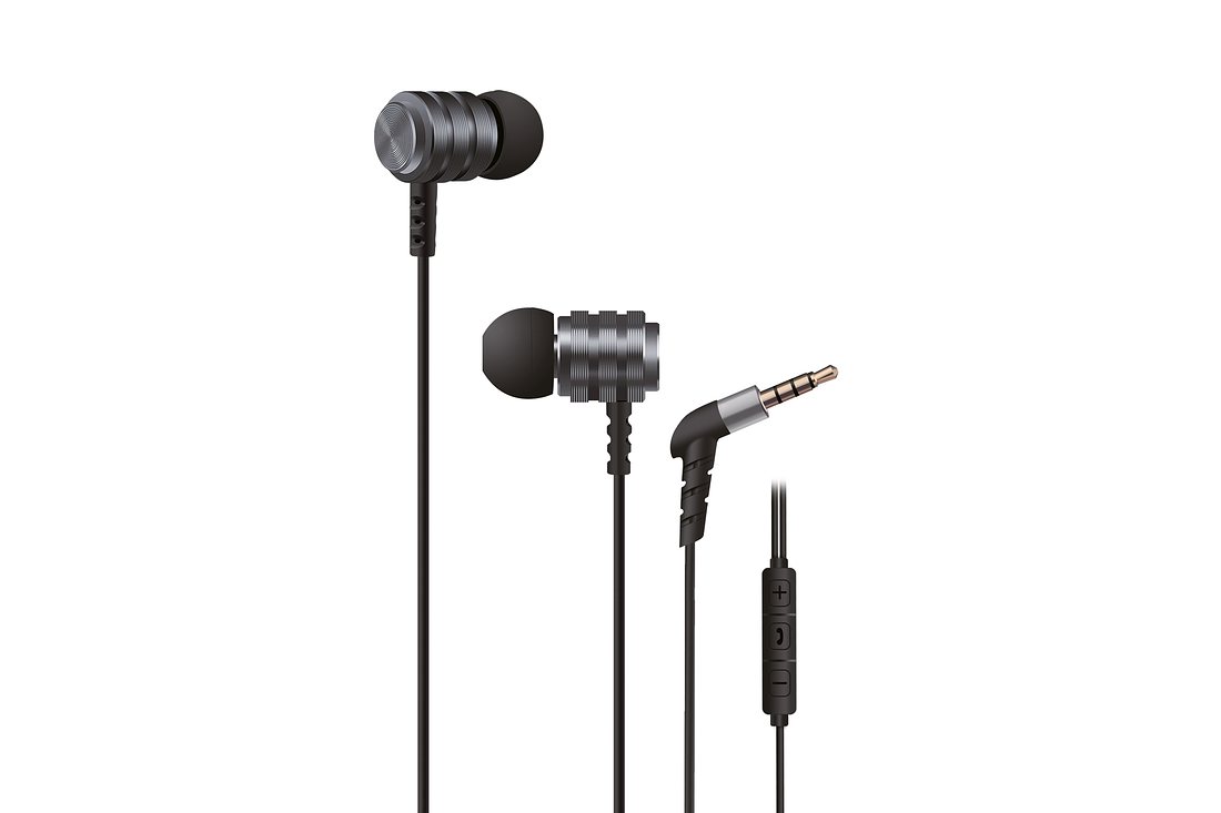 Проводная гарнитура 2E X1 Extra Bass с микрофоном, серый