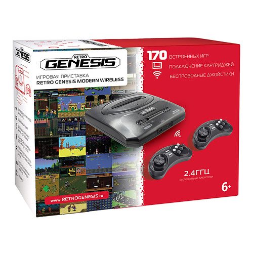 SEGA Retro Genesis Modern Wireless + 170 игр + 2 беспроводных джойстика 2,4 ГГц