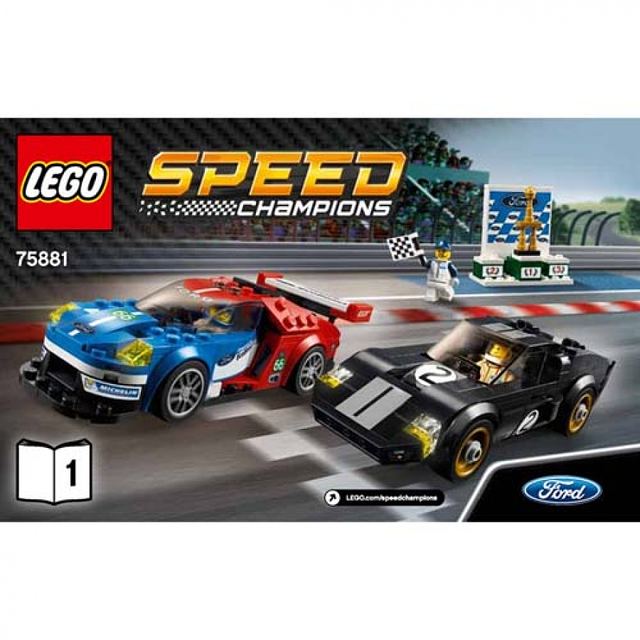 Конструктор LEGO Speed Champions 2016 Ford GT & 1966 Ford GT40, набор 75881