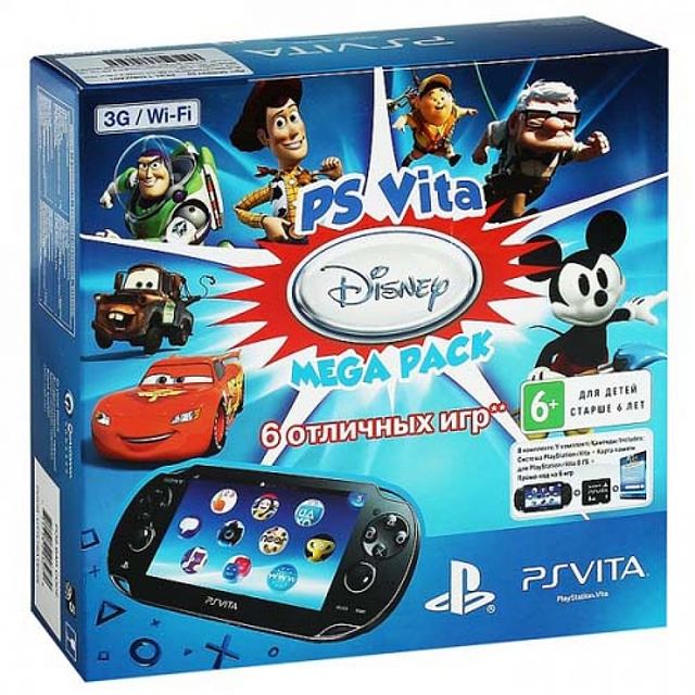 Sony PlayStation Vita Wi-Fi/3G + Карта памяти 16GB + 6 игр Disney