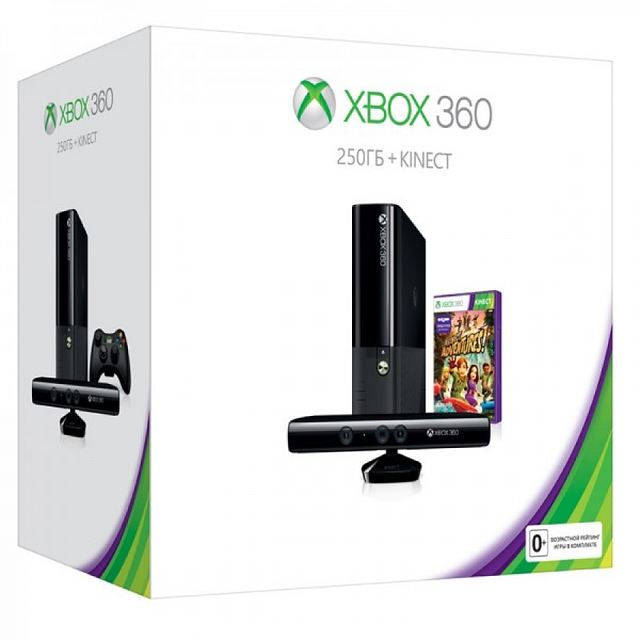 Microsoft Xbox 360 E 250Gb + Kinect + две игры